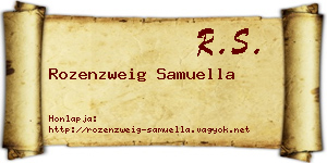 Rozenzweig Samuella névjegykártya